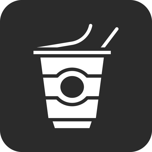 Ilustración del icono vectorial de yogur del conjunto de iconos de mañanas y desayunos