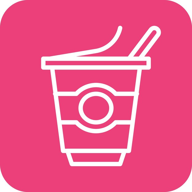 Ilustración del icono vectorial de yogur del conjunto de iconos de mañanas y desayunos