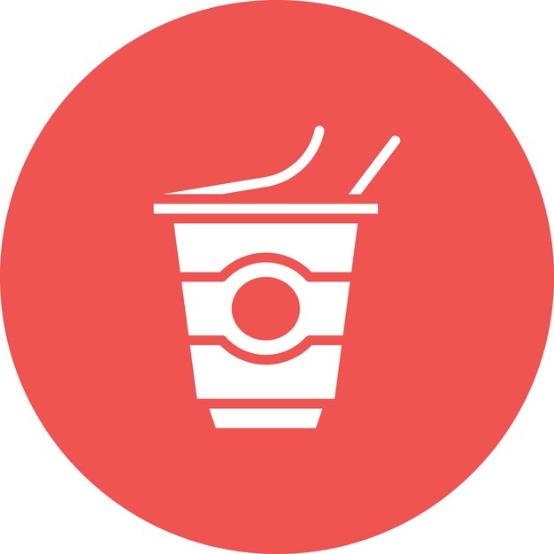 Ilustración del icono vectorial de yogur del conjunto de iconos de mañanas y desayunos