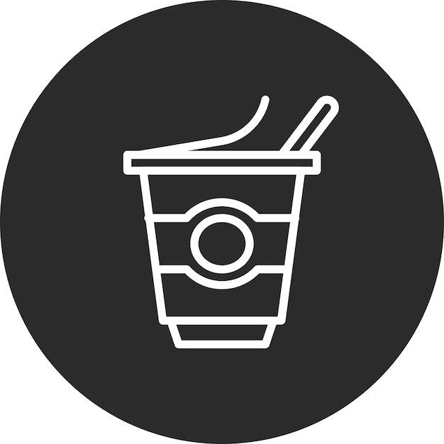 Ilustración del icono vectorial de yogur del conjunto de iconos de mañanas y desayunos