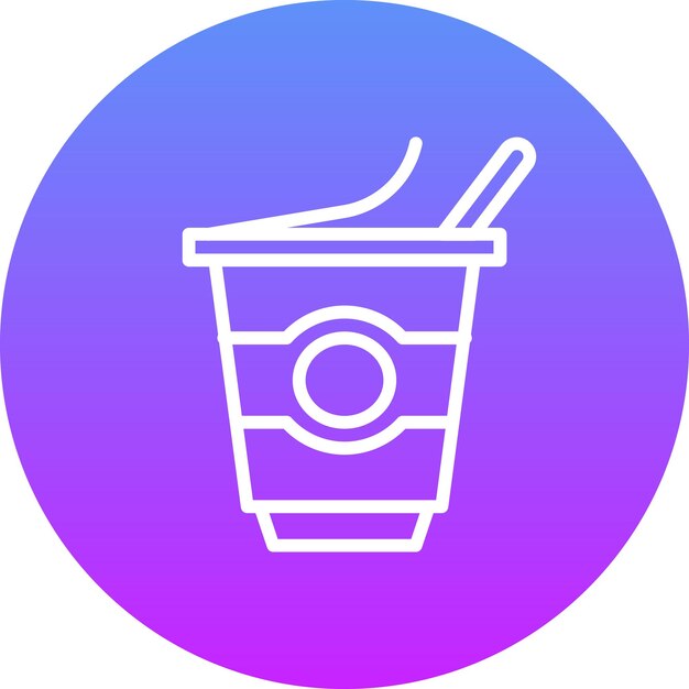 Ilustración del icono vectorial de yogur del conjunto de iconos de mañanas y desayunos