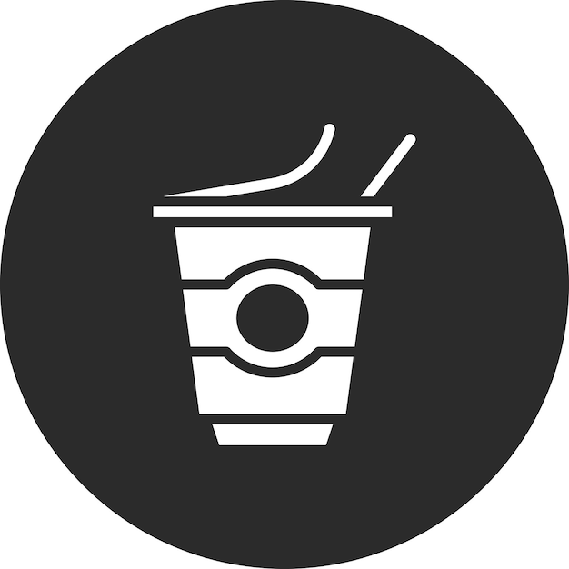 Ilustración del icono vectorial de yogur del conjunto de iconos de mañanas y desayunos