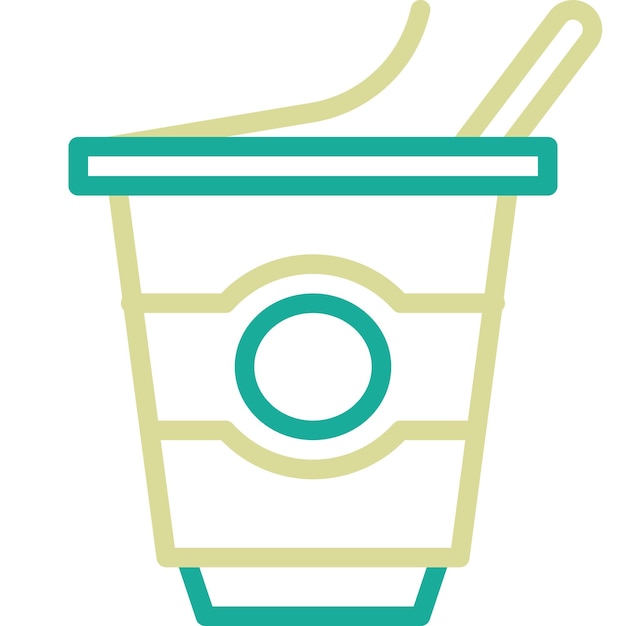 Ilustración del icono vectorial de yogur del conjunto de iconos de mañanas y desayunos