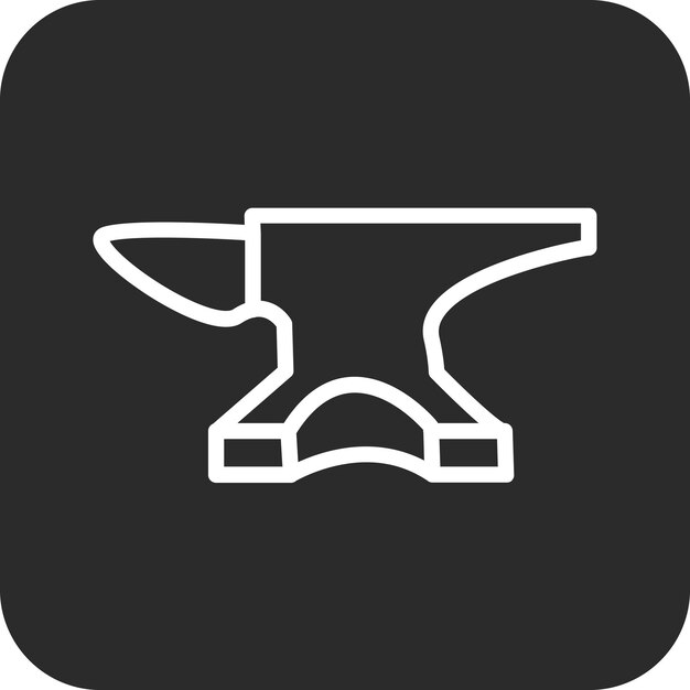 Ilustración del icono vectorial del yunque del conjunto de iconos de la historia