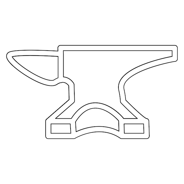 Ilustración del icono vectorial del yunque del conjunto de iconos de la historia