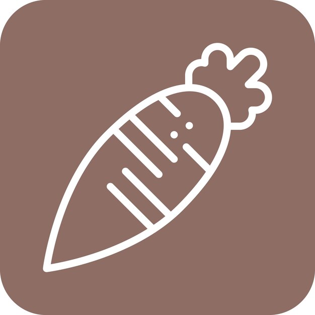 Ilustración del icono vectorial de zanahorias del conjunto de iconos de frutas y verduras
