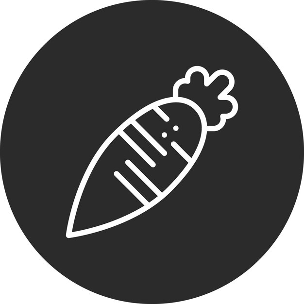 Ilustración del icono vectorial de zanahorias del conjunto de iconos de frutas y verduras