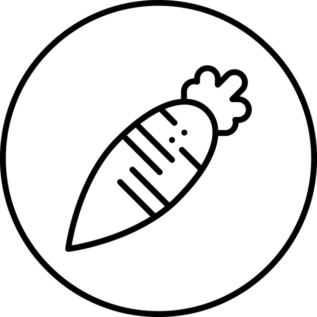 Ilustración del icono vectorial de zanahorias del conjunto de iconos de frutas y verduras