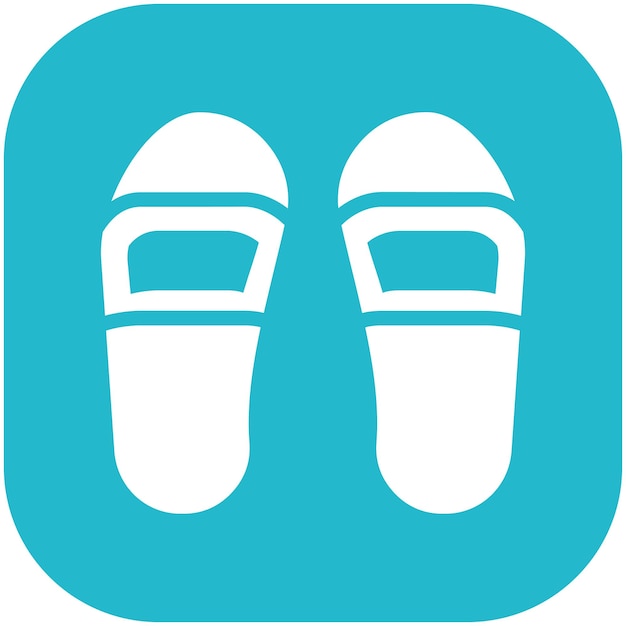 Ilustración del icono vectorial de zapatillas del conjunto de iconos de Spa