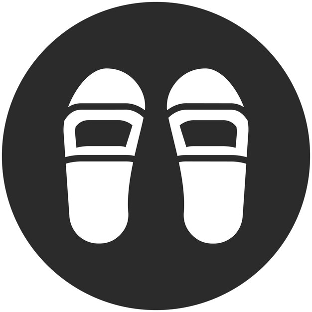 Ilustración del icono vectorial de zapatillas del conjunto de iconos de Spa