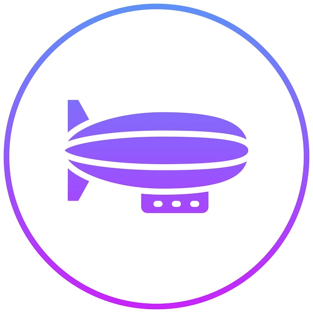 Ilustración del icono vectorial de Zeppelin del conjunto de iconos de aviación