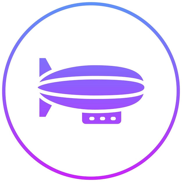 Vector ilustración del icono vectorial de zeppelin del conjunto de iconos de aviación