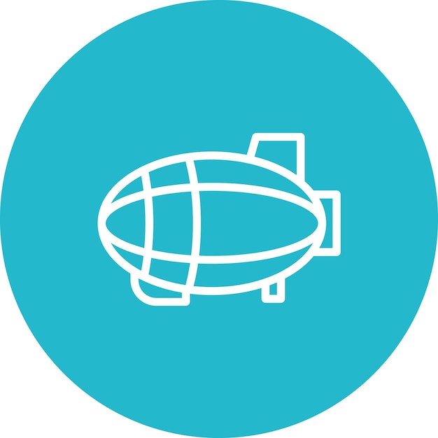 Ilustración del icono vectorial de Zeppelin del conjunto de iconos de transporte
