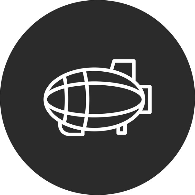 Ilustración del icono vectorial de Zeppelin del conjunto de iconos de transporte