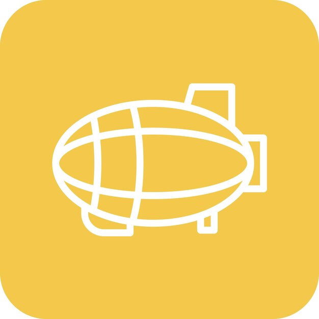 Ilustración del icono vectorial de Zeppelin del conjunto de iconos de transporte