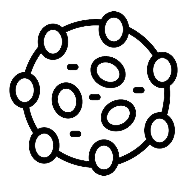 Ilustración de icono de virus en blanco y negro