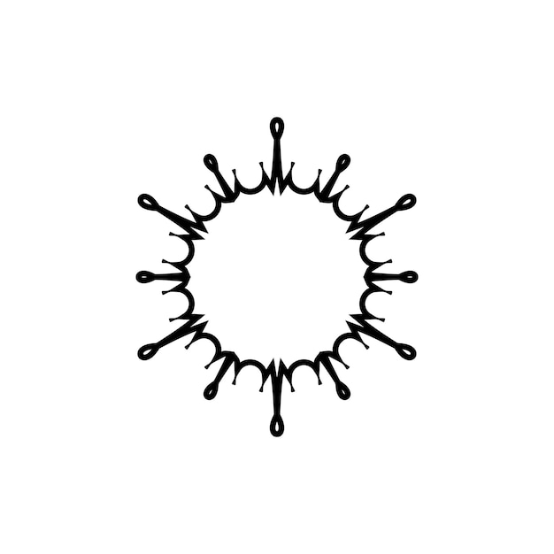 Ilustración del icono del virus de la línea negra