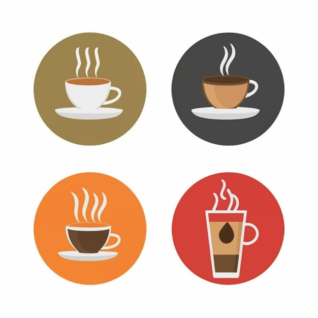 Ilustración de iconos de café y té