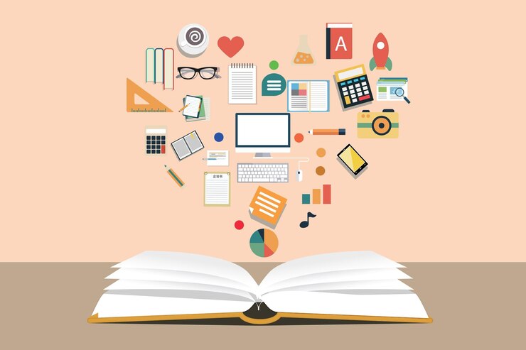 Vector ilustración de iconos de conocimiento de lectura