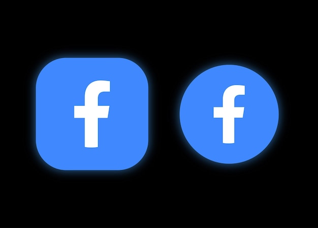 Ilustración de los iconos de Facebook en fondo negro