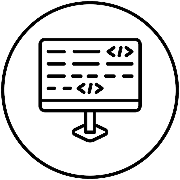 Ilustración de iconos vectoriales de codificación de aplicaciones de Seo y iconset web