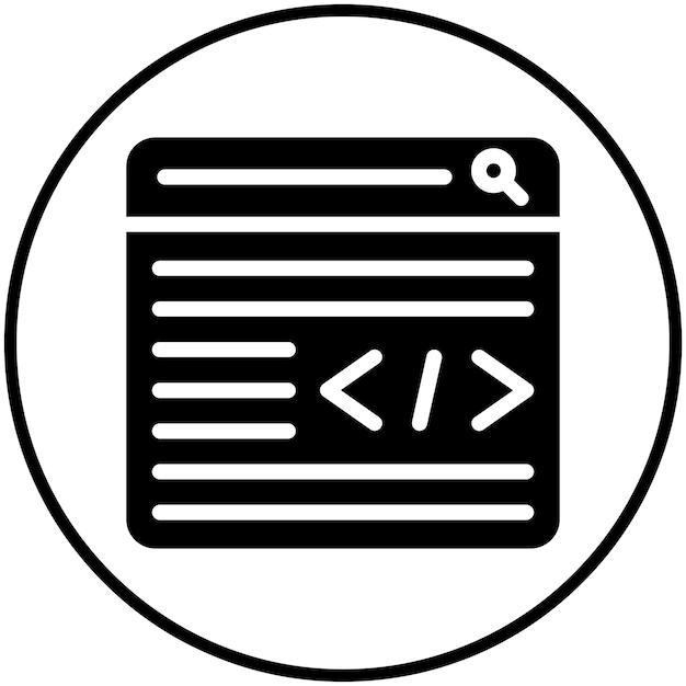 Ilustración de iconos vectoriales de codificación web de Seo y conjunto de iconos web