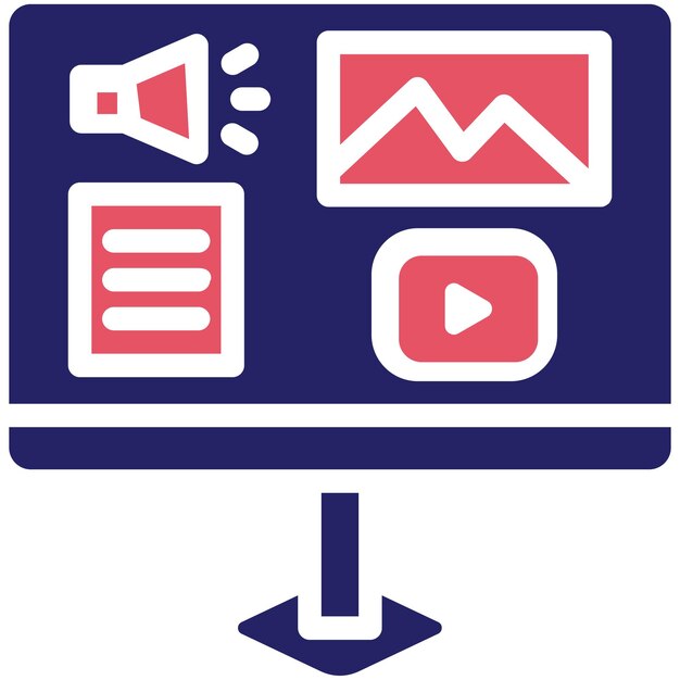 Ilustración de íconos vectoriales de contenido en línea de SEO y iconset web