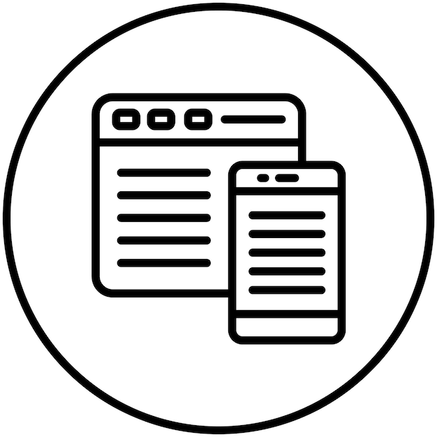 Ilustración de íconos vectoriales de diseño responsivo de SEO y iconset web