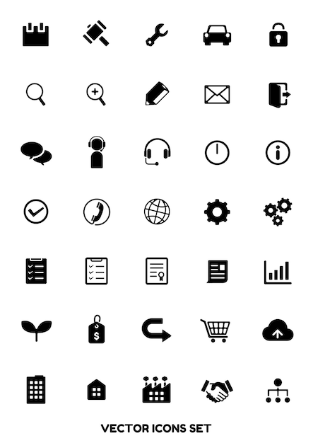 Ilustración de íconos vectoriales para el diseño web, etc.
