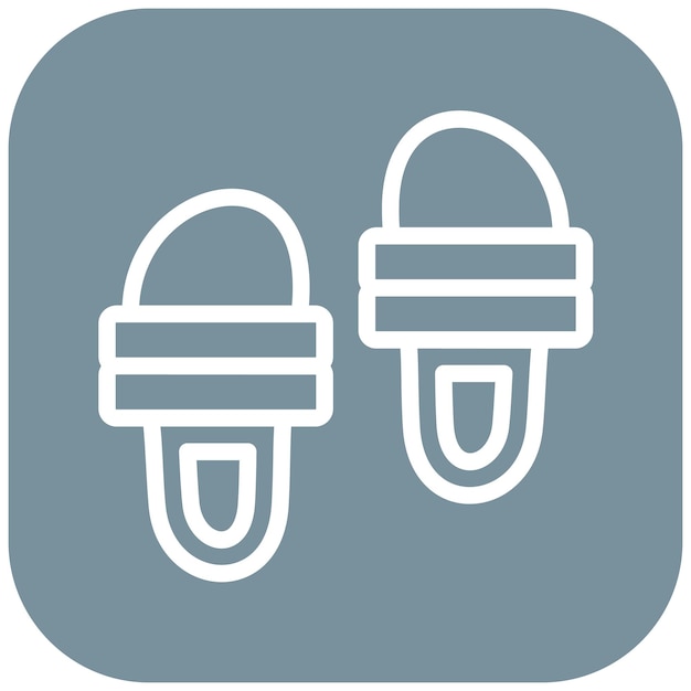 Ilustración de iconos vectoriales de flip flops del conjunto de iconos de Coastline
