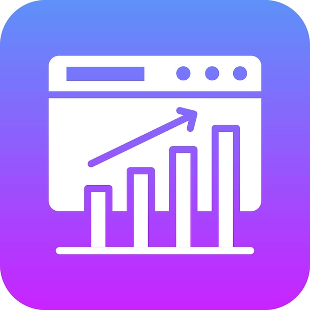 Ilustración de íconos vectoriales de gráficos de barras de sitios web de SEO y SEM