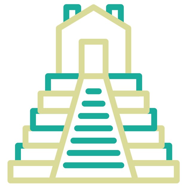 Ilustración de iconos vectoriales mesoamericanos del conjunto de iconos de la civilización antigua