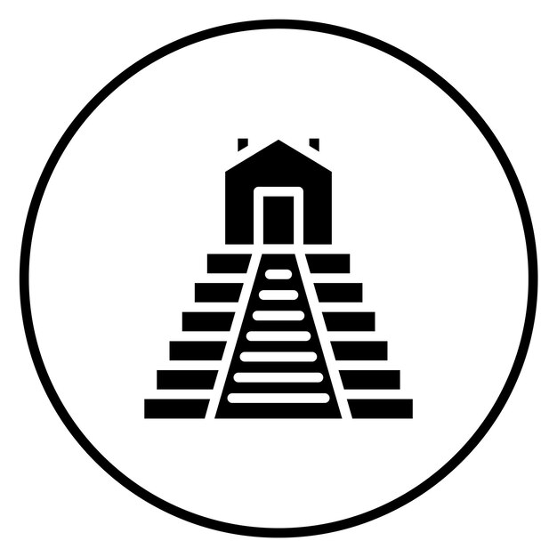 Ilustración de iconos vectoriales mesoamericanos del conjunto de iconos de la civilización antigua