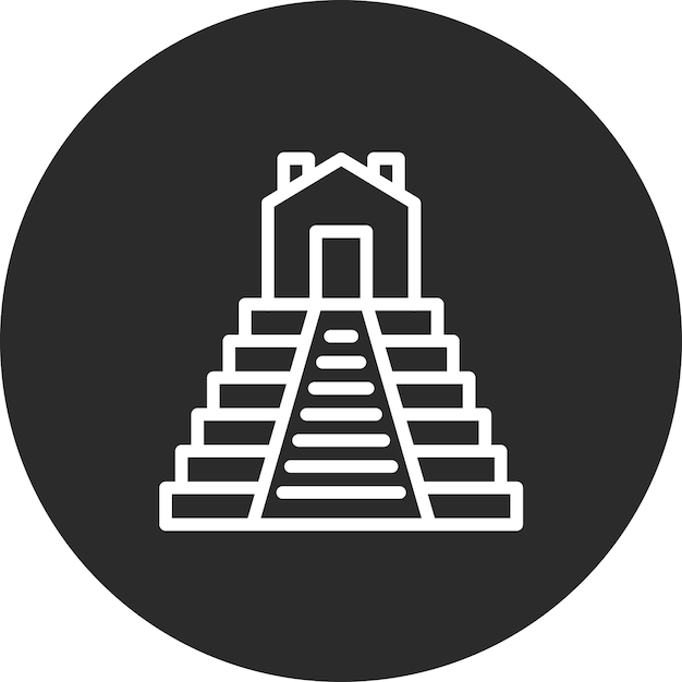 Ilustración de iconos vectoriales mesoamericanos del conjunto de iconos de la civilización antigua