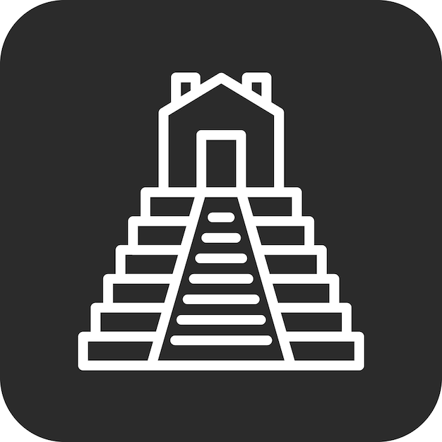 Vector ilustración de iconos vectoriales mesoamericanos del conjunto de iconos de la civilización antigua