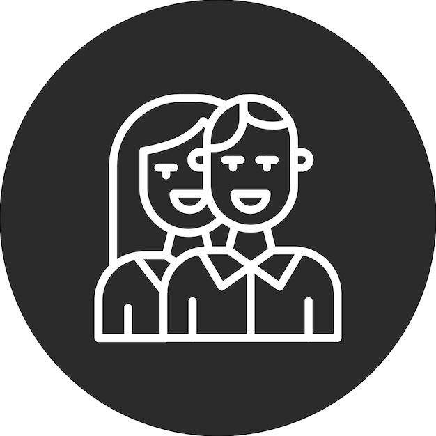 Ilustración de iconos vectoriales de pareja del conjunto de iconos de Vida Familiar