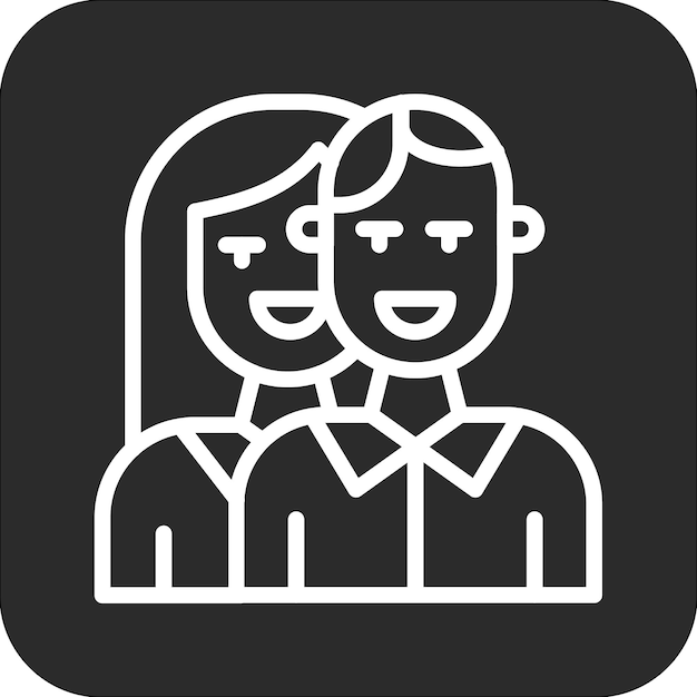 Ilustración de iconos vectoriales de pareja del conjunto de iconos de Vida Familiar