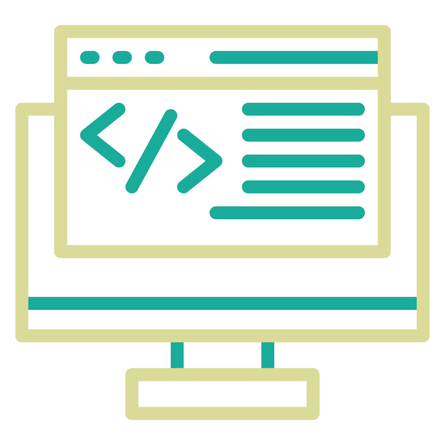 Ilustración de iconos vectoriales de programación web del conjunto de iconos de marketing