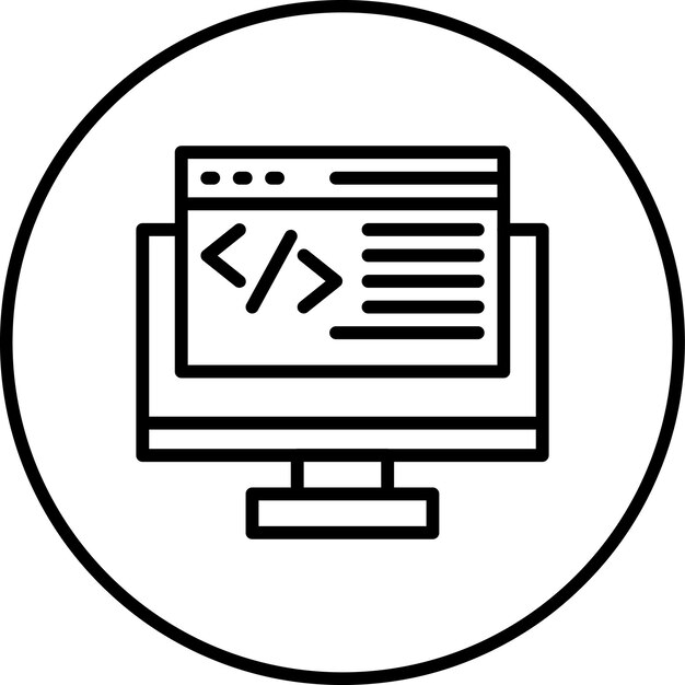 Ilustración de iconos vectoriales de programación web del conjunto de iconos de marketing