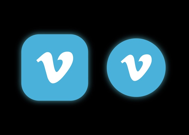 Ilustración de iconos de vimeo con fondo negro