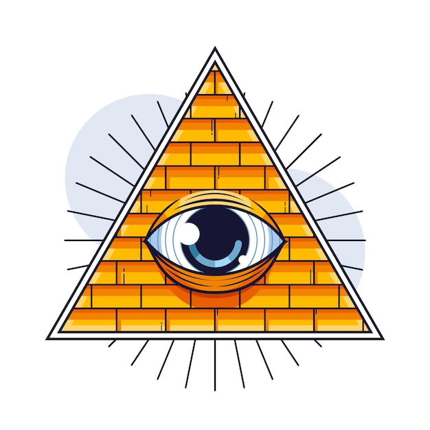 Ilustración de illuminati dibujada a mano