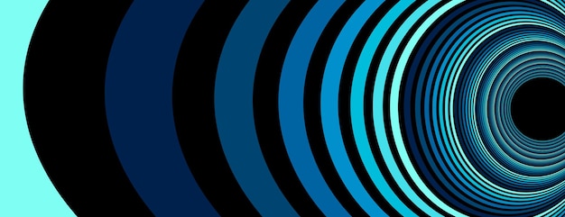 Ilustración de ilusión óptica psicodélica de líneas vectoriales abstractas azules coloridas, curvas lineales de op art surrealista en perspectiva hiper 3D, diseño distorsionado loco, delirio de alucinación de drogas.