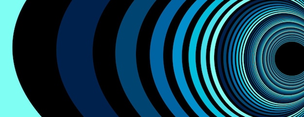 Ilustración de ilusión óptica psicodélica de líneas vectoriales abstractas azules coloridas, curvas lineales de op art surrealista en perspectiva hiper 3d, diseño distorsionado loco, delirio de alucinación de drogas.