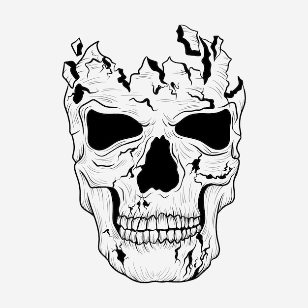 ilustración de ilustraciones y diseño de camisetas cráneo hombre