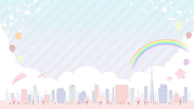 Ilustración de la imagen de fondo del paisaje urbano de gran tamaño