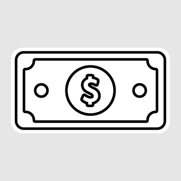 Ilustración de la imagen del icono del dinero en efectivo Diseño vectorial