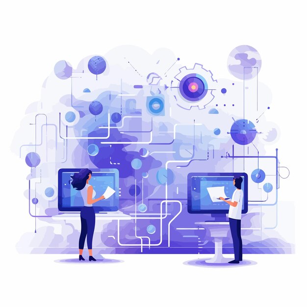 Ilustración de imagen de la transformación digital DX