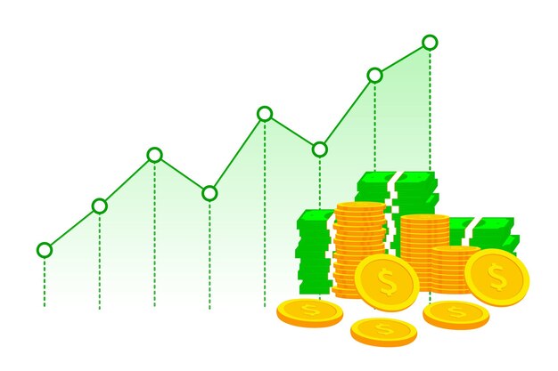 Vector ilustración de imágenes de gráficos de dinero diseño vectorial