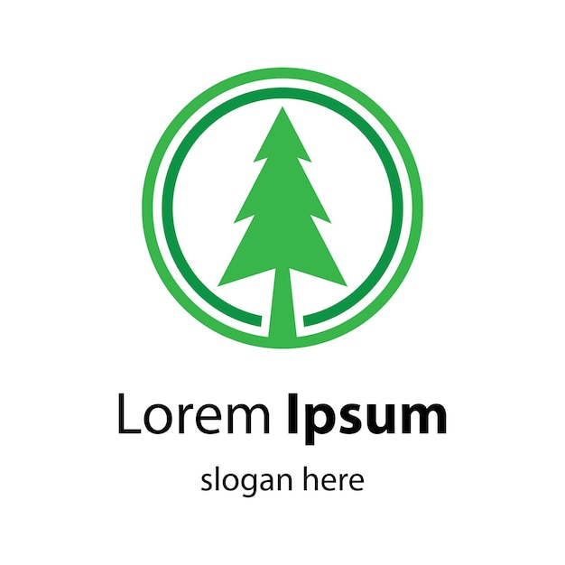 Ilustración de imágenes de logotipo de árbol de pino