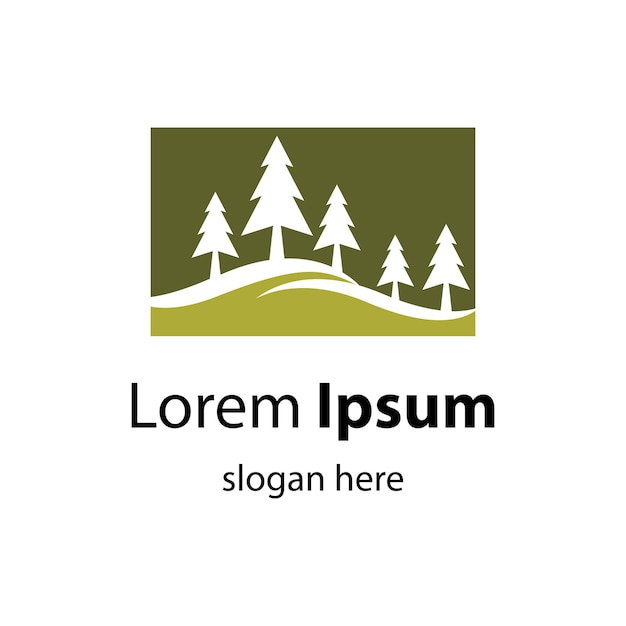 Ilustración de imágenes de logotipo de árbol de pino